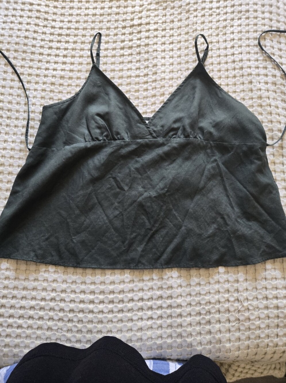 Uniqlo Green Tie Top